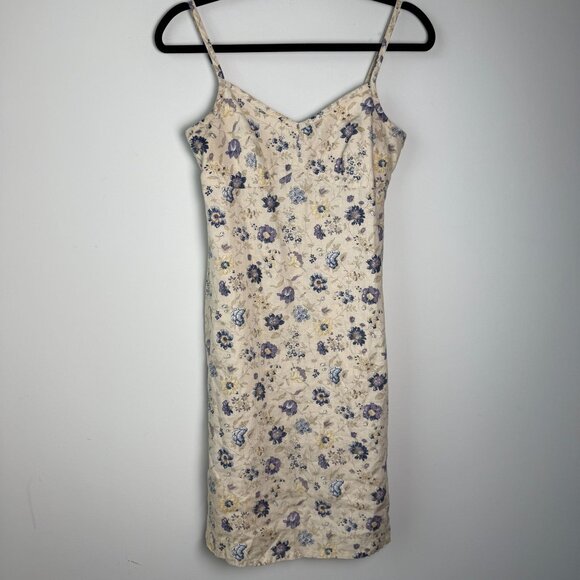 GAP Dresses & Skirts - Gap Vintage Dress 100% Linen Floral Size 4 Y2K Cottagecore